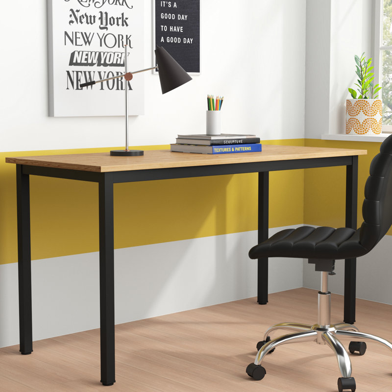 Bureau Adero, Teck / Noir, H 29,5 po x l 63 po x P 23,6 po