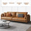 Canapé modulaire orange en cuir véritable-1656662975