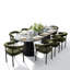 Ensemble de salle à manger extensible de 46 à 83 po avec base à double piédestal et fauteuils rembourrés en velours-561984680-561616530