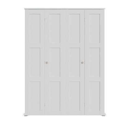 Solid Manufactured Wood Pre-drilled White Bi-Fold Door With Installation Hardware Kit