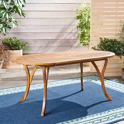 Table de salle à manger en bois 70 po avec une touche de finition ovale