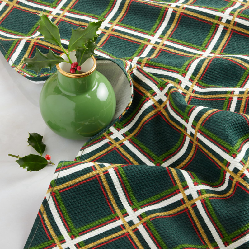 Loop And Dot Plaid Kitchen Towel Set