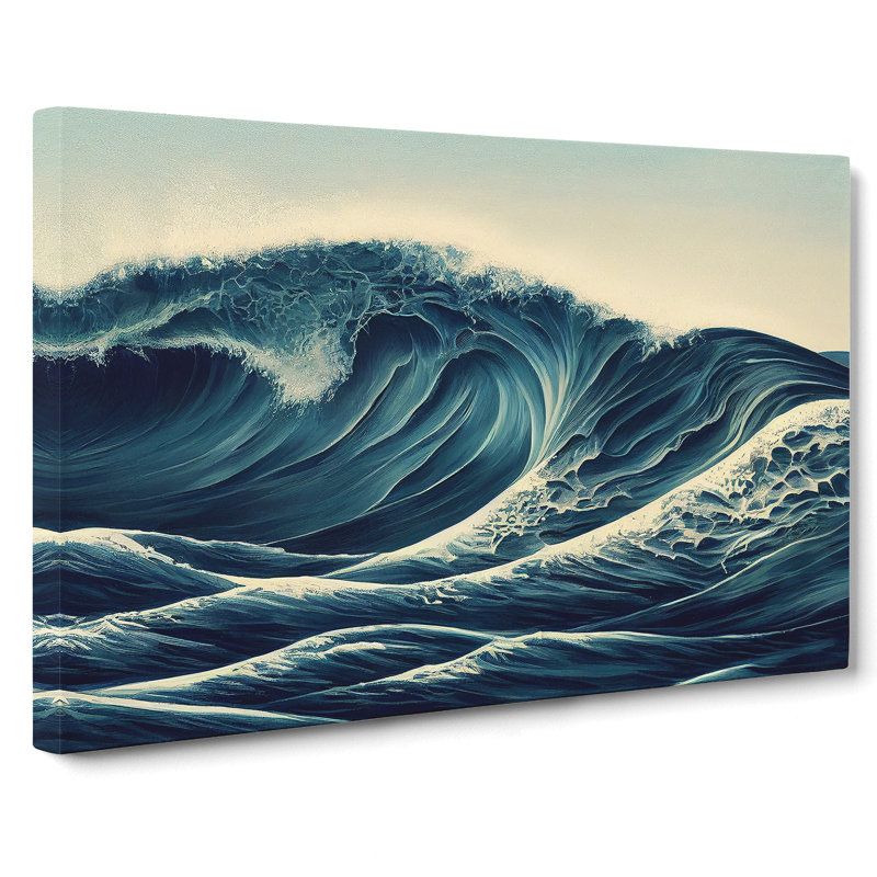 Futuristic Ocean Wave - Wrapped Canvas, 35cm H x 50cm W x 3cm D