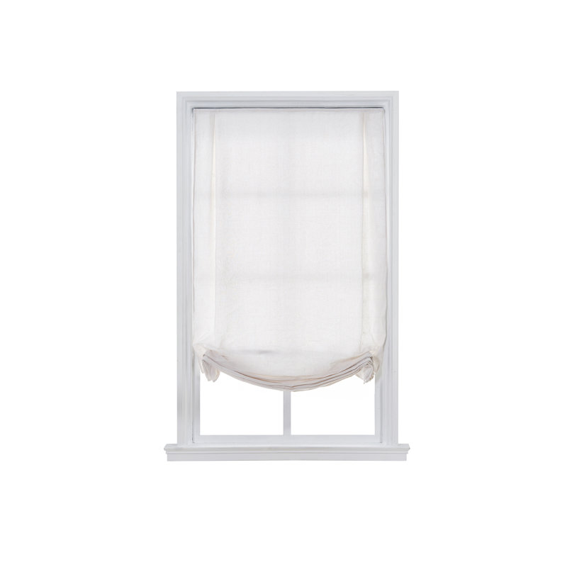 Room Darkening Roman Shade, White, 23"W x 64"L