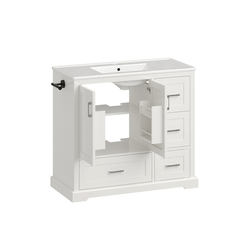 Meuble-lavabo blanc 42 po avec lavabo en céramique 42 po.