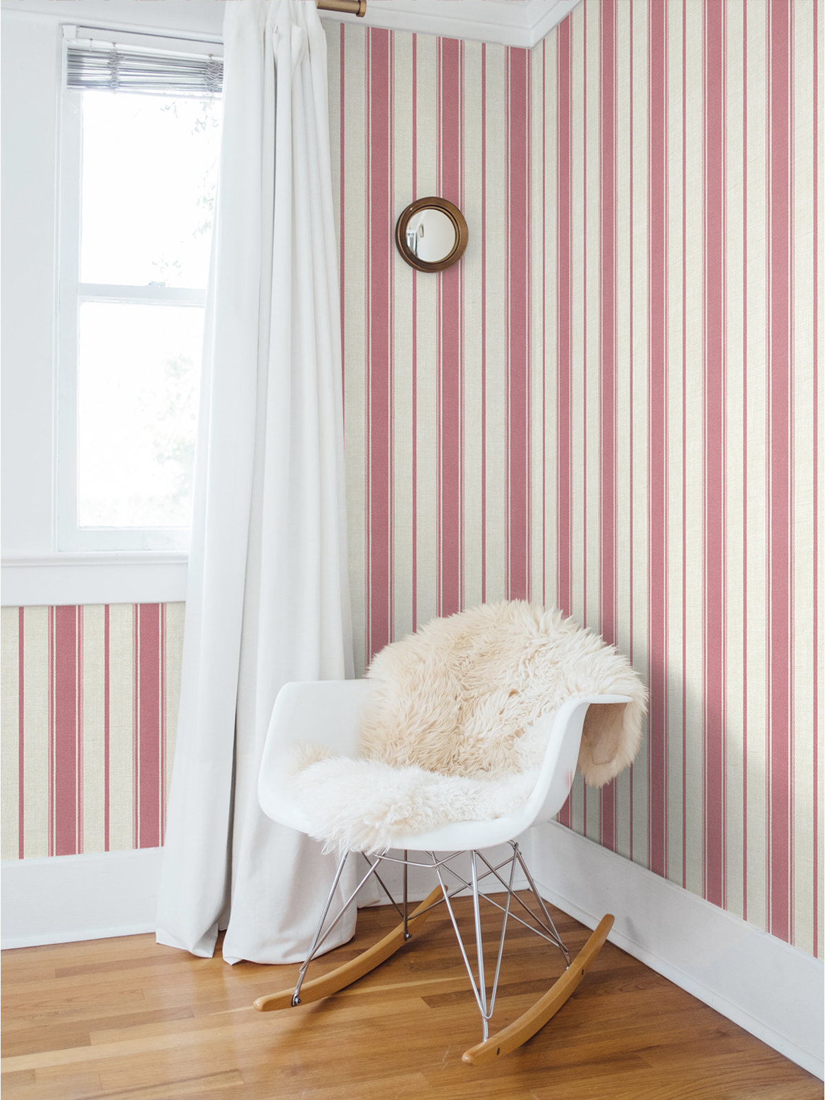 Leota Striped Wallpaper, Cranberry