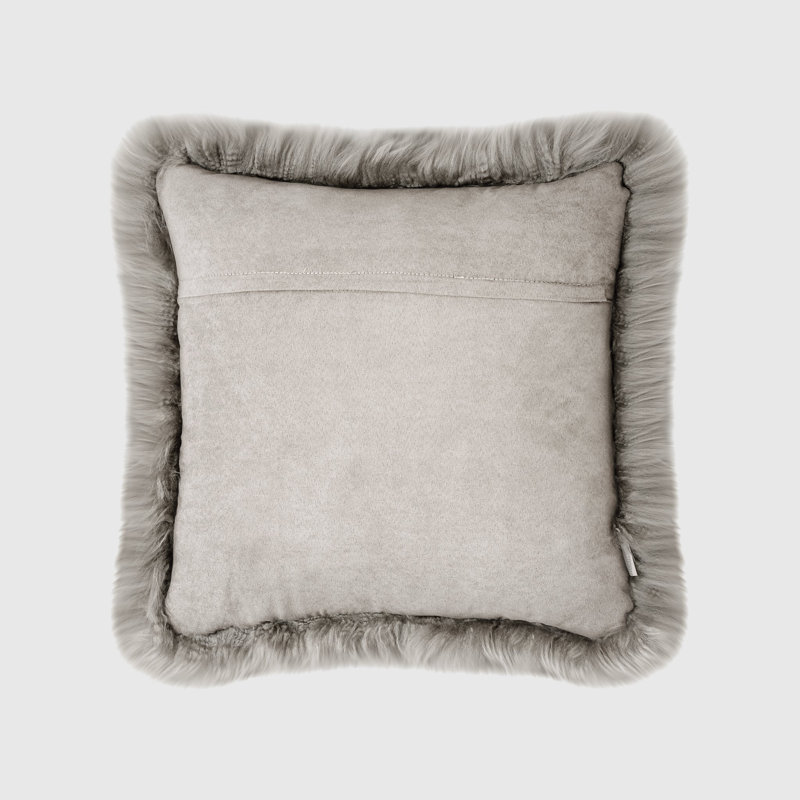 Fieldman Leather Reversible Throw Pillow, Light Gray/Beige