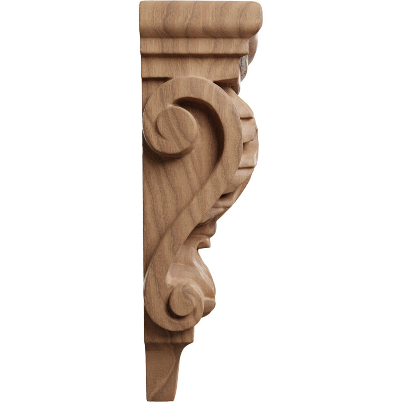 Petit corbeau en bois de pilastre Acanthus l 3 po x P 1 3/4 po x H 6 po (paquet de 4), Acajou