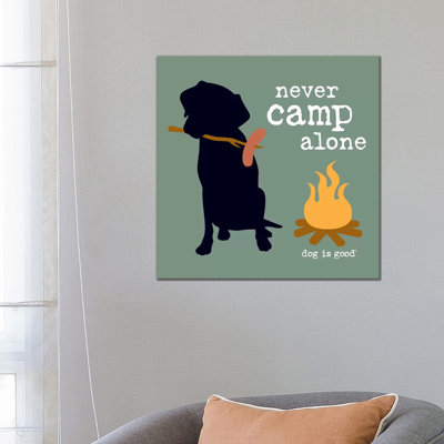 Never Camp Alone I by Dog Is Good And Cat Is Good - Wrapped Canvas Print