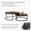 Modern Nesting Coffee Tables Set of 2, Round Walnut Wood Top with Black Metal Frame, Contemporary Living Room Tables-852533186