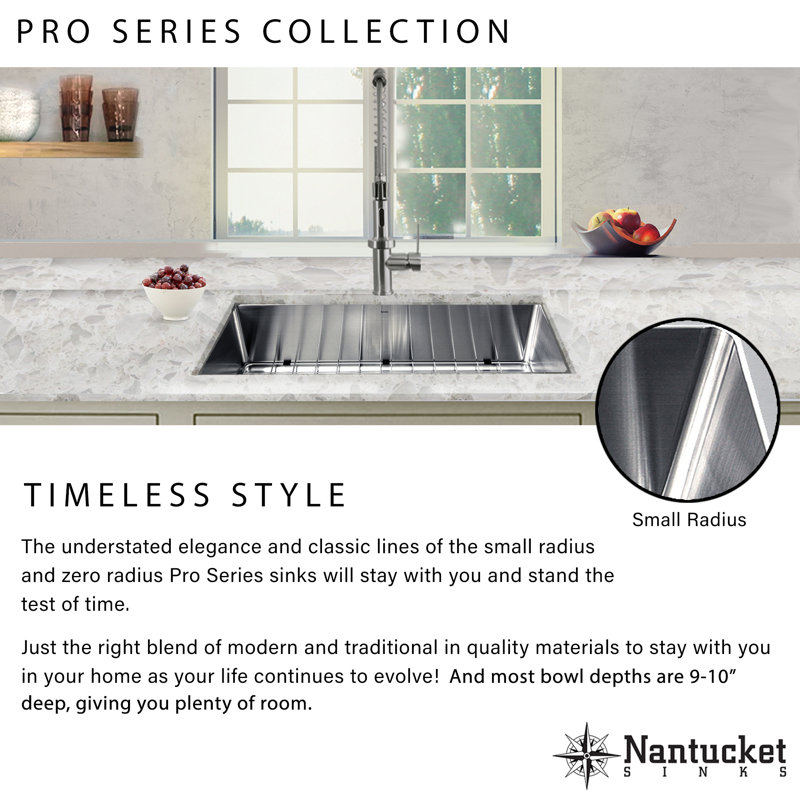 Pro Series 23'' L Stainless Steel Single Basin Kitchen Sink