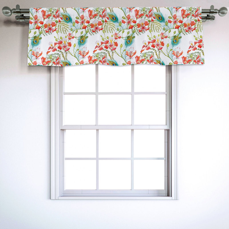 Sateen Floral Ruffled Window Valance