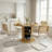 33In. H Modern Velvet Dining Chairs, Rattan Upholstered Kitchen Chairs With Stainless Base, Beige-185477345