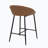 Glam Upholstered Counter Stool with Metal Frame