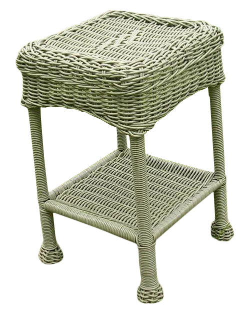 Square Metal Outdoor Side Table , 12'' in. W 12'' in. D, Antique Moss