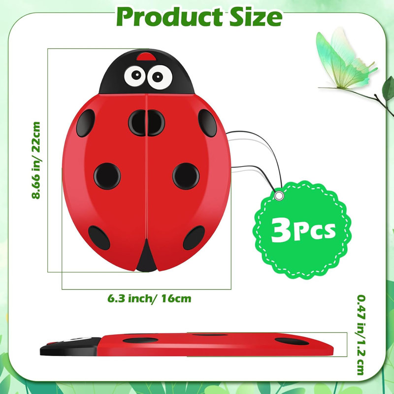 3 pièces de coccinelle de jardin en pierre de marche en pierre pour la décoration de jardin