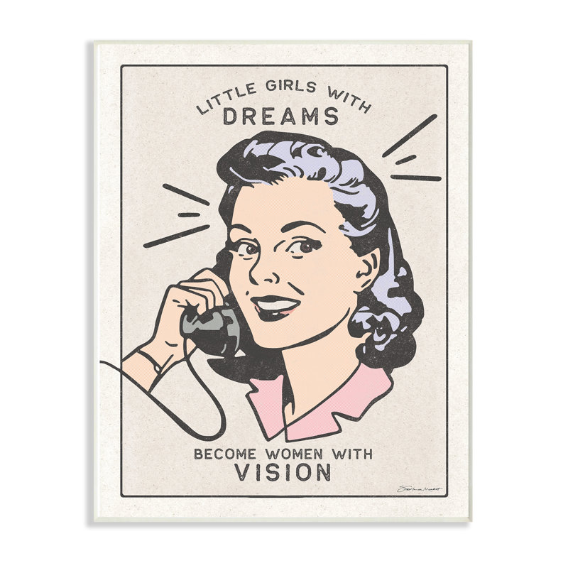 Décoration murale Cohle Petites filles avec rêves, H 15 po x l 10 po, Plaque murale