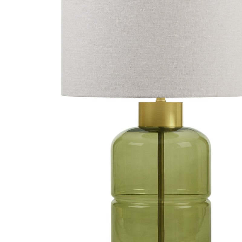 Lysandria Green Glass Table Lamp with Gold Accents