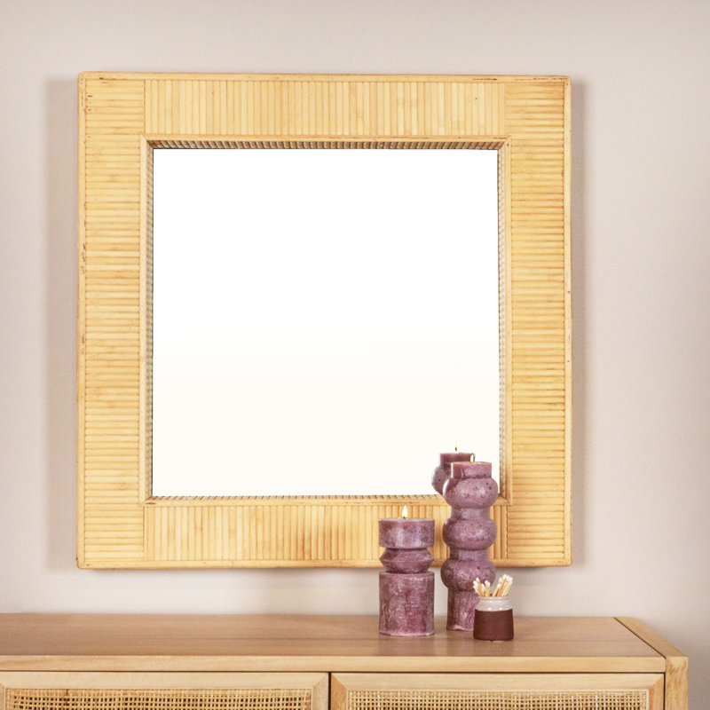 Miroir mural Bamboo, Naturel