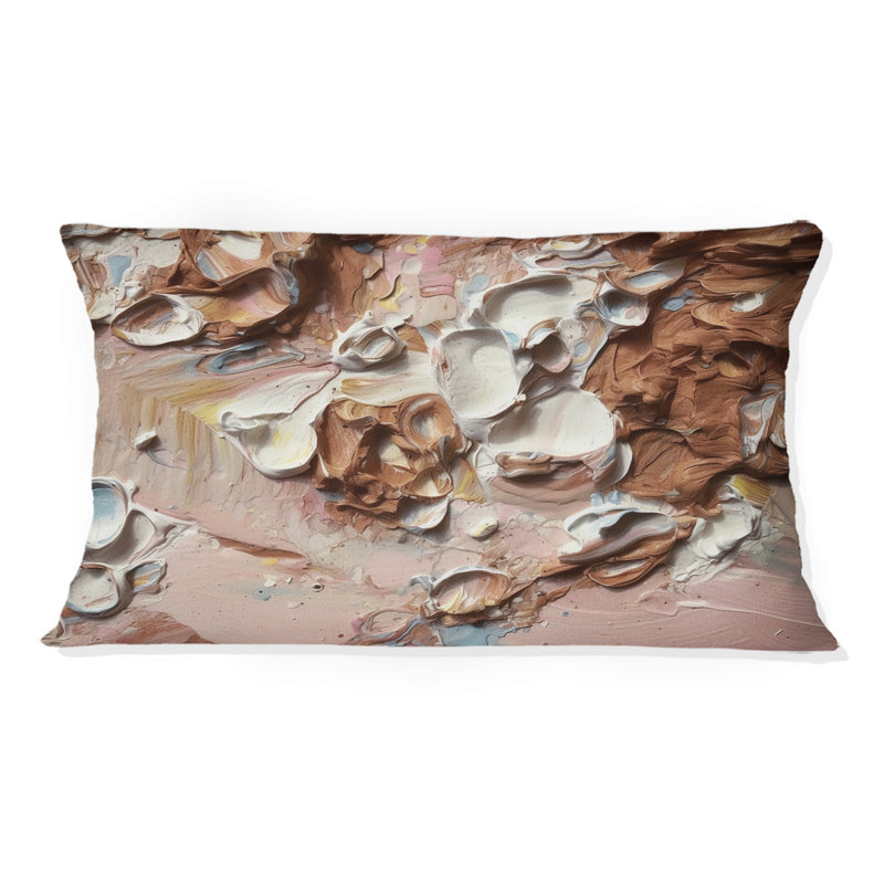 Terracotta Bliss Texture Abstract IV - Coussin décoratif avec peinture abstraite