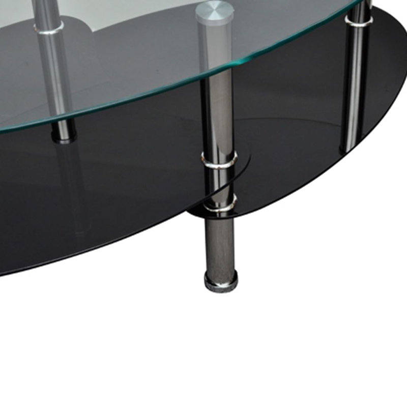 Four Leg Coffee Table with Storage, Black