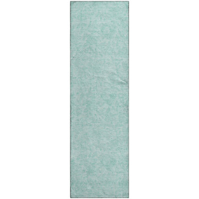Tapis bleu sarcelle lavable à la machine Premium Prisco