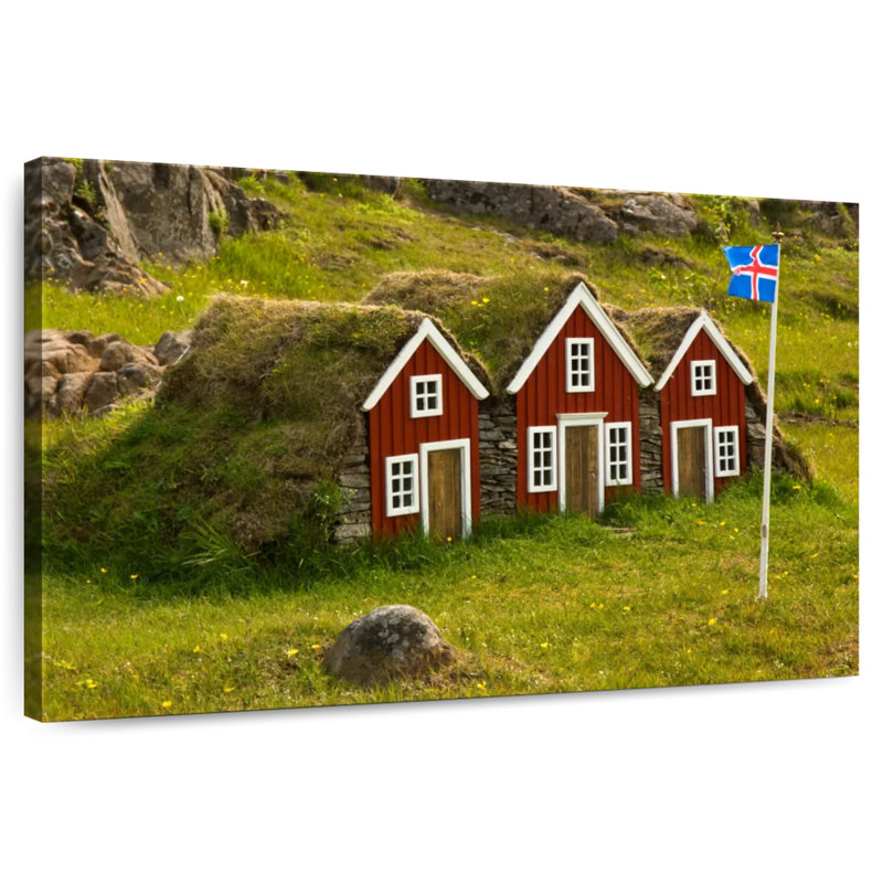 Small Icelandic Cabins, 20" H x 30" W