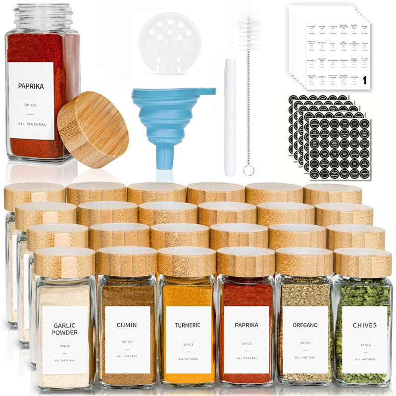 24 pots en verre d'épices 4 oz