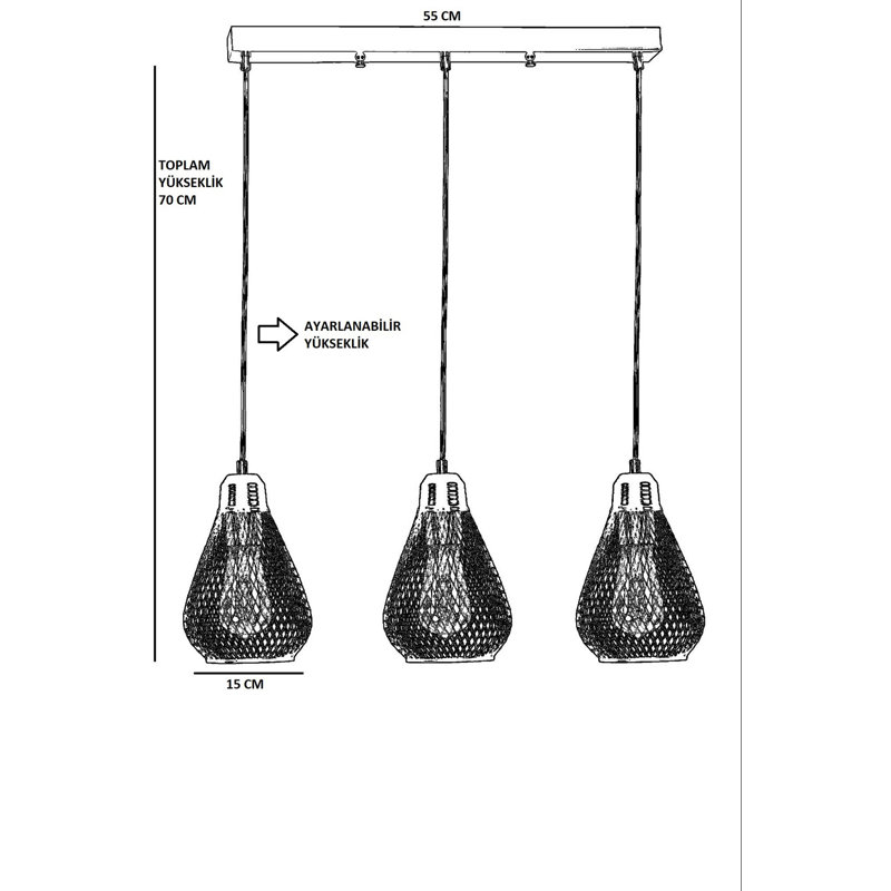 Chandle Chandelier, Gold/Black