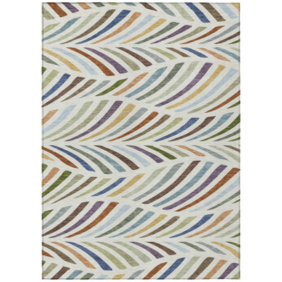 Machine Washable Indoor/Outdoor Chantille ACN2475 Mid-Century Modern Rug