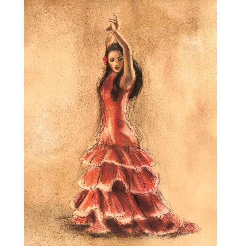 Flamenco Dancer I, 36" H x 28" W