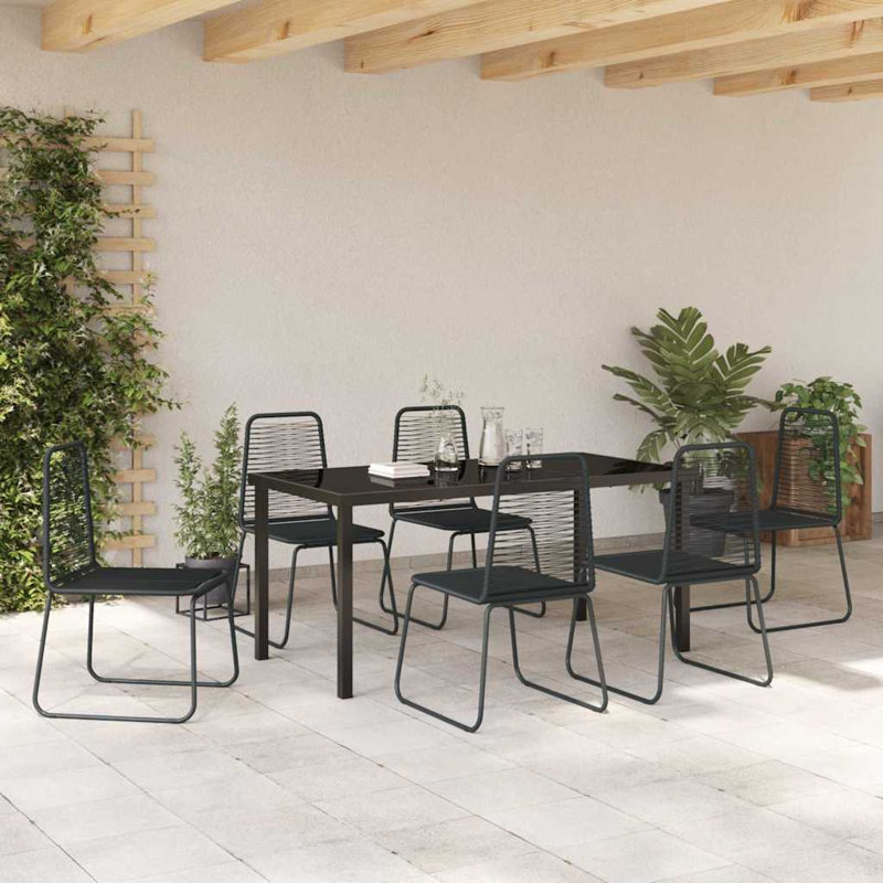Patio Dining Set with, 73 cm H x 160 cm W x 80 cm D, 6, 7