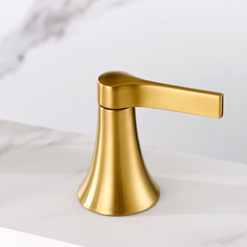 Reesley 8 in. Widespread 2-Handle Bathroom Vanity Sink Faucet with Metal Pop-Up Drain, Brushed Gold