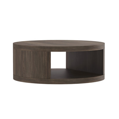 Table basse ronde contemporaine en noyer de 36 po Alure