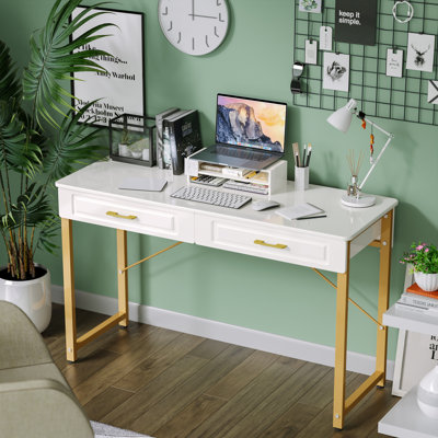Darl 47.24'' W Writing Desk with Wooden Drawers