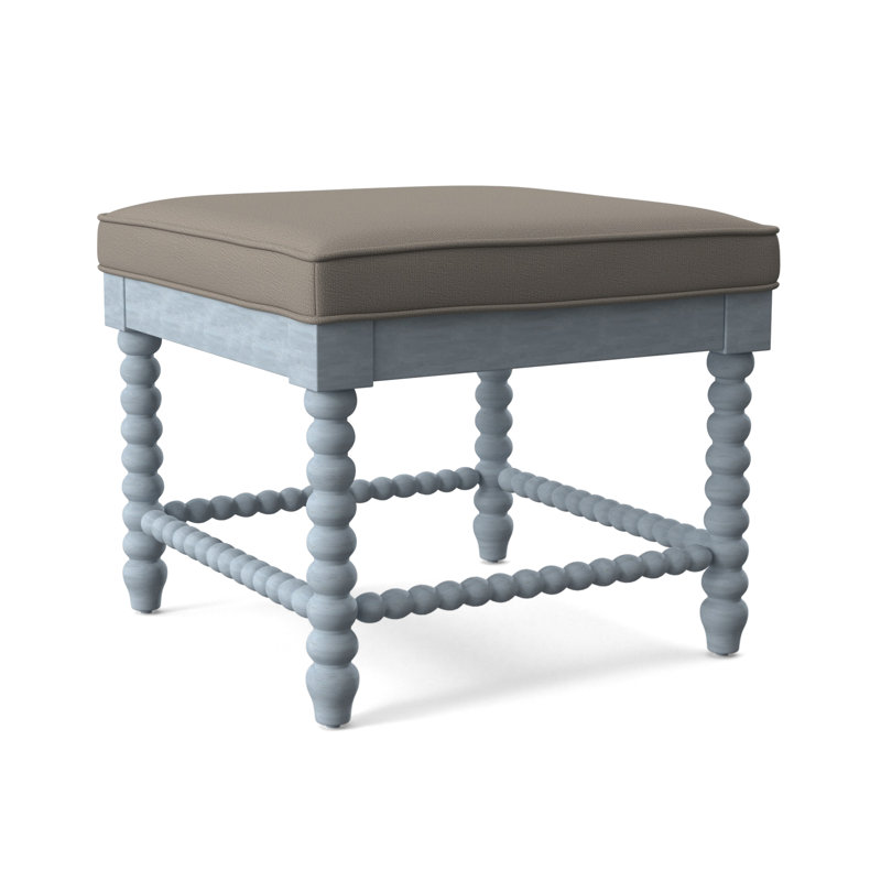 Lind Island Upholstered Bench, Elite Chocolate, Sea Glass Finish
