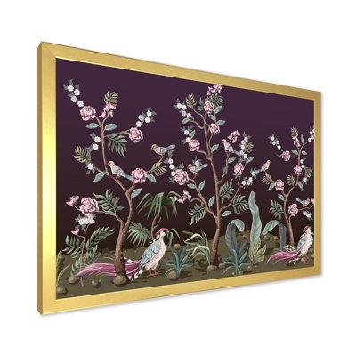 " Chinoiserie With Birds And Peonies I " Painting Print