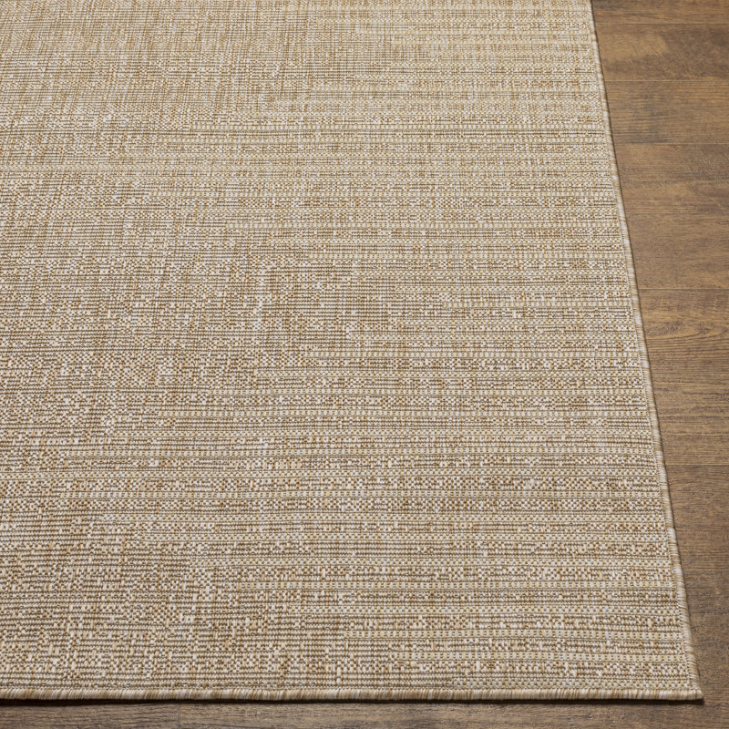 Tapis intérieur / extérieur kaki Mendota, Carré 7 pi 10 po