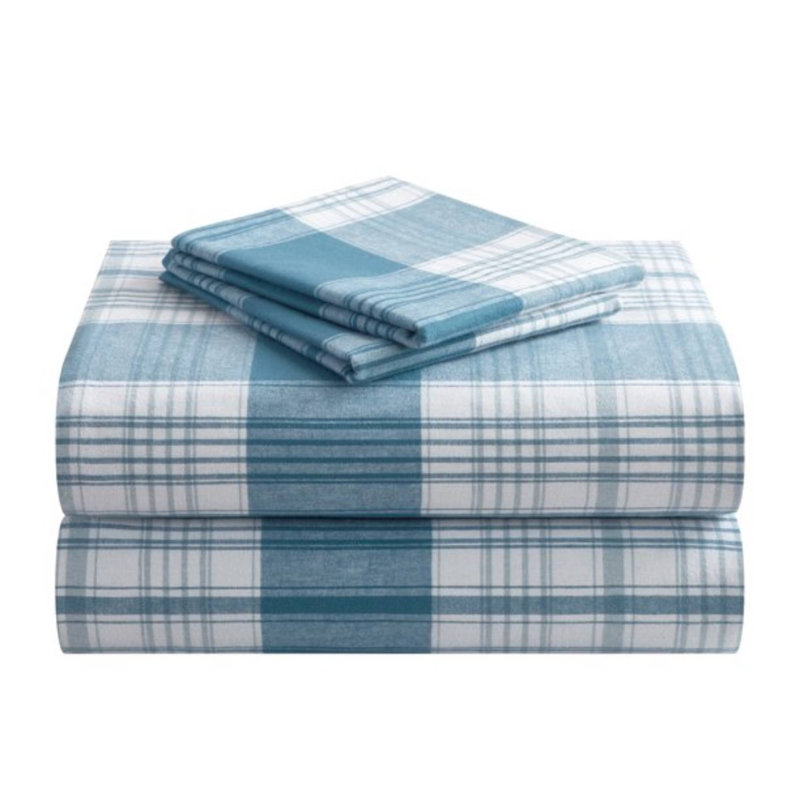 Ensemble d'édredon standard en coton 3 pièces, Édredon double / grand + 2 taies décoratives sta, Bleu
