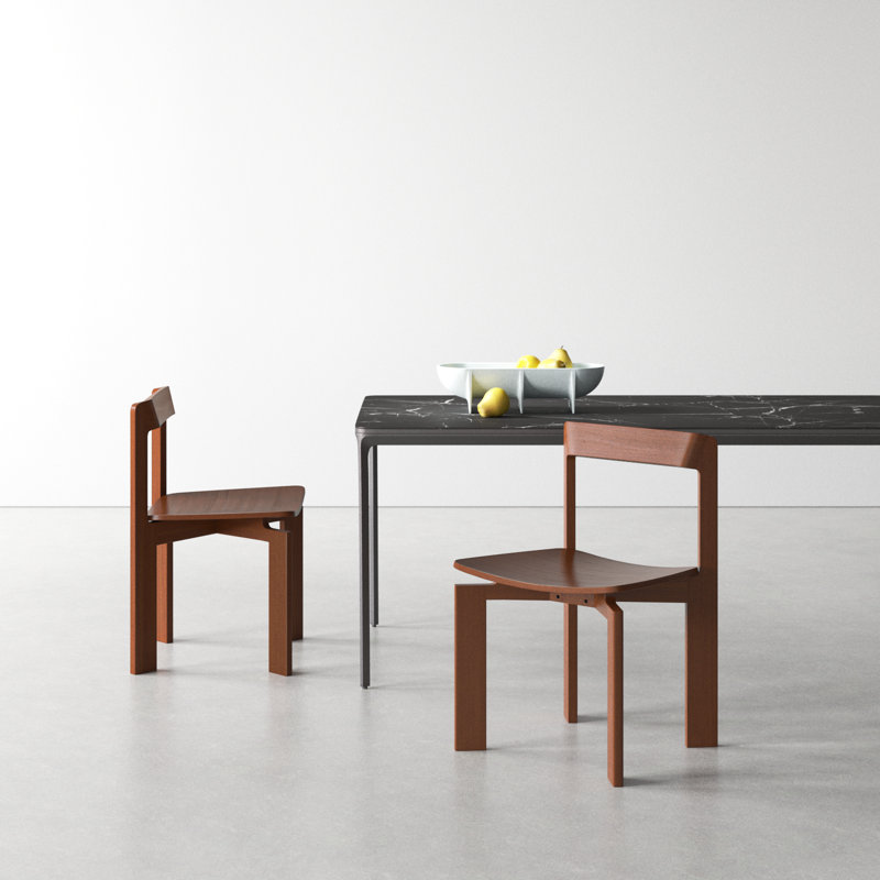 Leola Brown Ash Low Back Side Chair Set