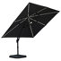Parasol en porte-à-faux à énergie solaire gris 10 pi avec base et lumières DEL Yatra