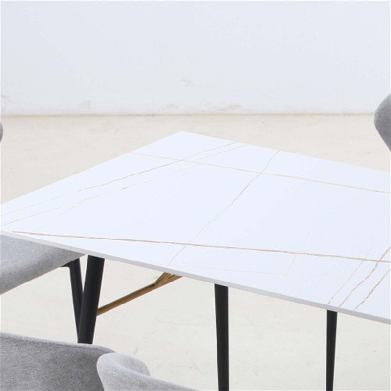 Quevon Ceramic Tile Rectangular Dining Table,dinning table,dining room table, White, 35.1" W x 70" L