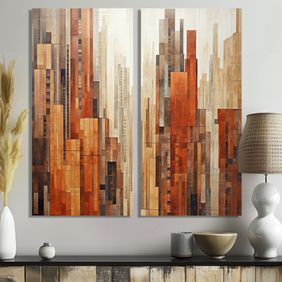 Caramel Columns Skycrapers Dream III - Peach Canvas Prints
