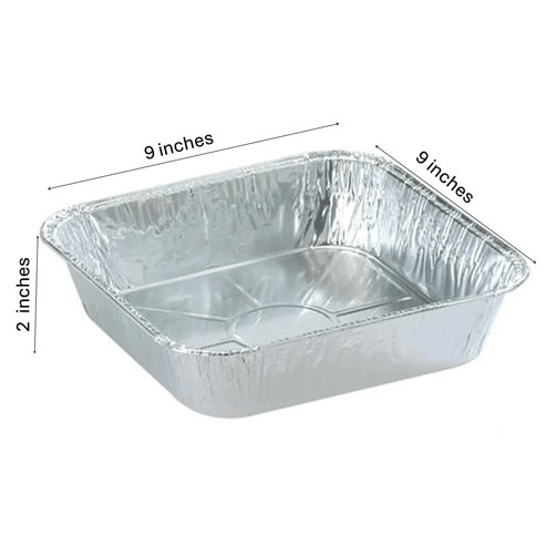 Disposable 9" Square Aluminum Cake Baking Pan for Baking Cakes, Brownies & Desserts