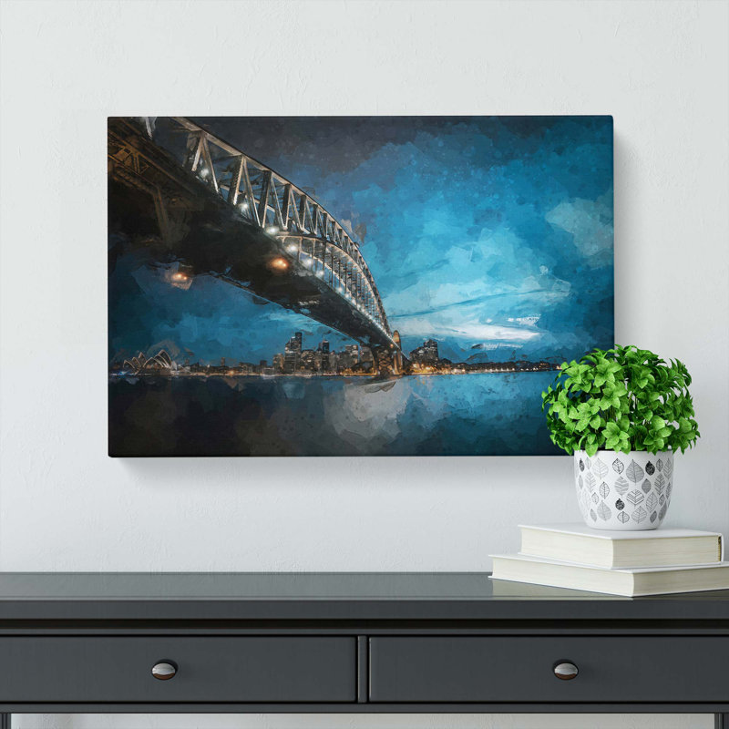 Sydney Harbour Bridge In Australia In Abstract - Wrapped Canvas, 40cm H x 60cm W x 3cm D