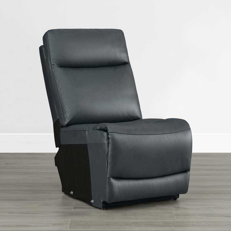 Chaise sans accoudoirs en cuir véritable, Marine
