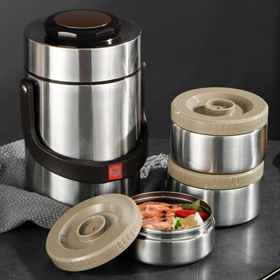 Bento Box,3-Tier Stackable Insulated Food Jar 2.3L Bento Lunch Box Stainless Steel Food Container for School Office Picnic