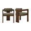 Fauteuil de salle à manger Lyddia de style néoclassique moderne, rembourré, avec structure en bois cannelé, largeur 60 cm (23,5 po).-135068430-135068428