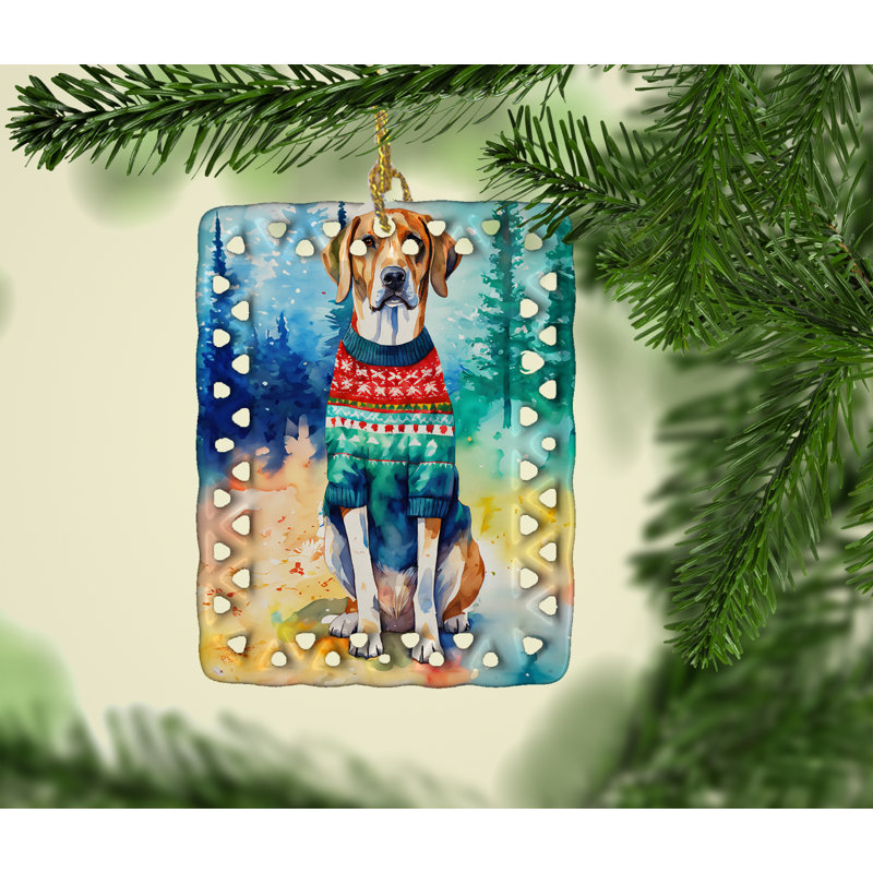 Ornement en porcelaine de Noël American English Coonhound, American English Coonhound 3331