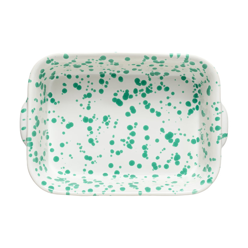 Rafaela Rectangular Baker, White/Sage Green